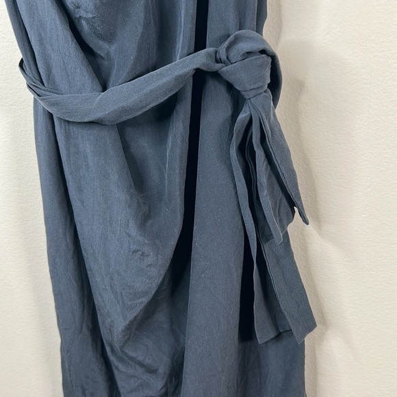 Silk Black Grecian Goddess Belted Dress XS - Picture 4 of 10